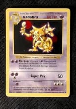 1x Kadabra 32/102 Base Set Shadowless Pokemon Card