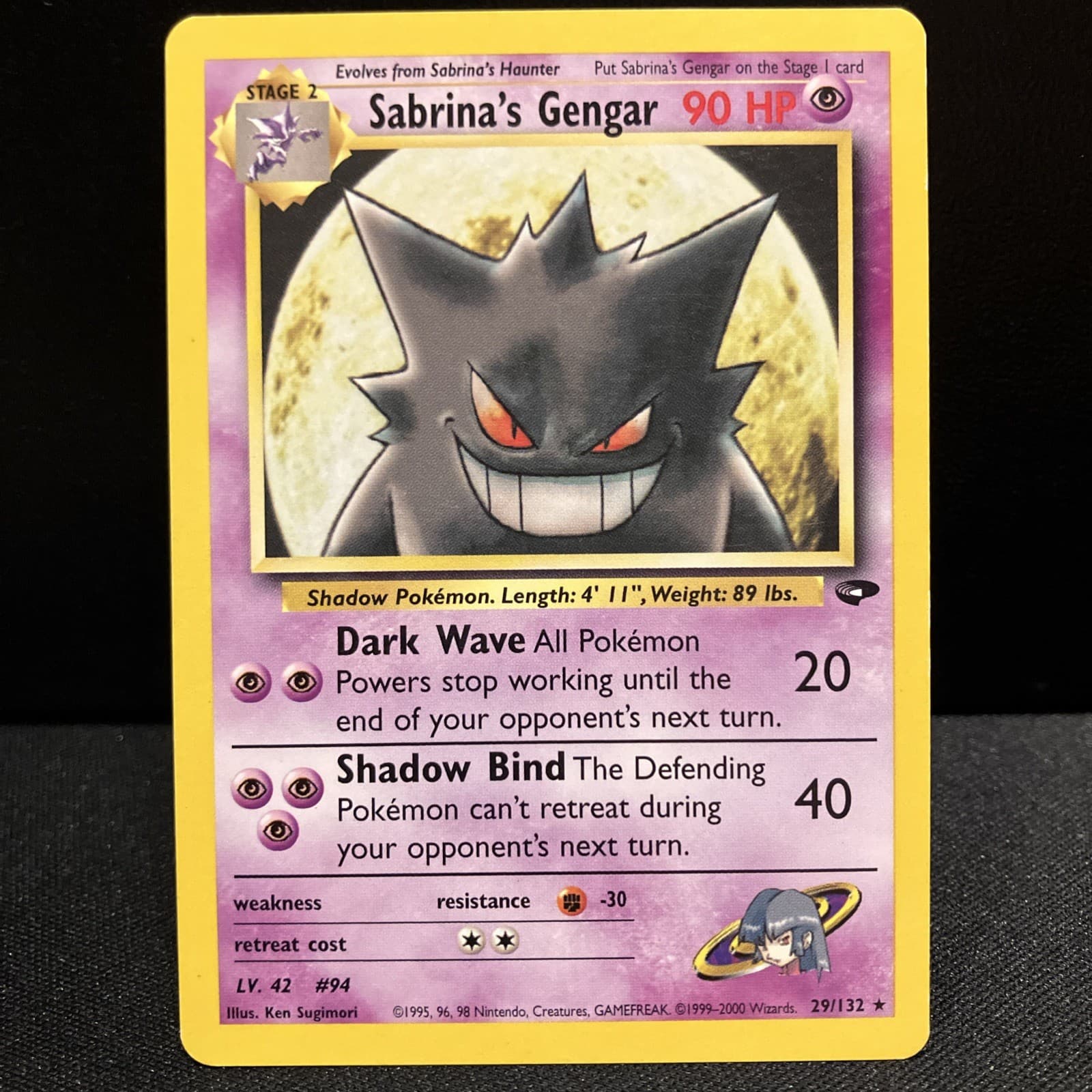 Sabrina's Gengar Unlimited 29 Gym Challenge 29/132 Non-Holo Rare LP Sugimori