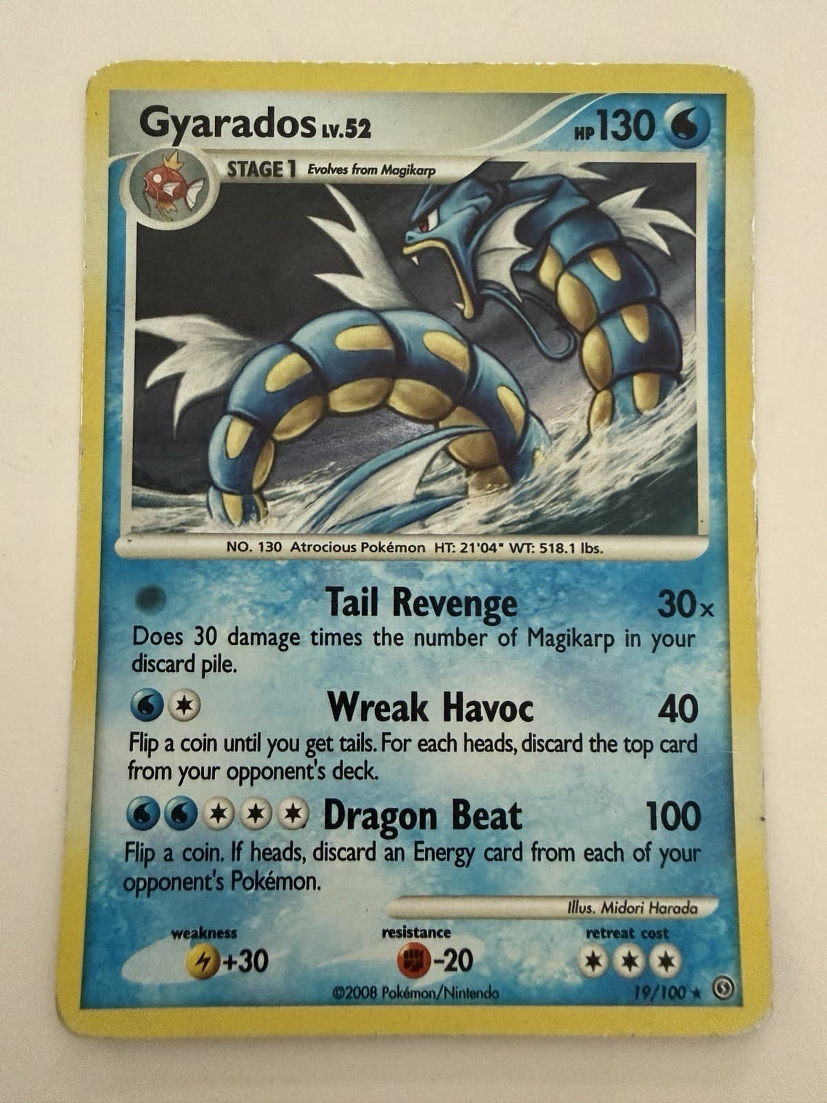 Pokémon Gyarados Stormfront Rare 19/100