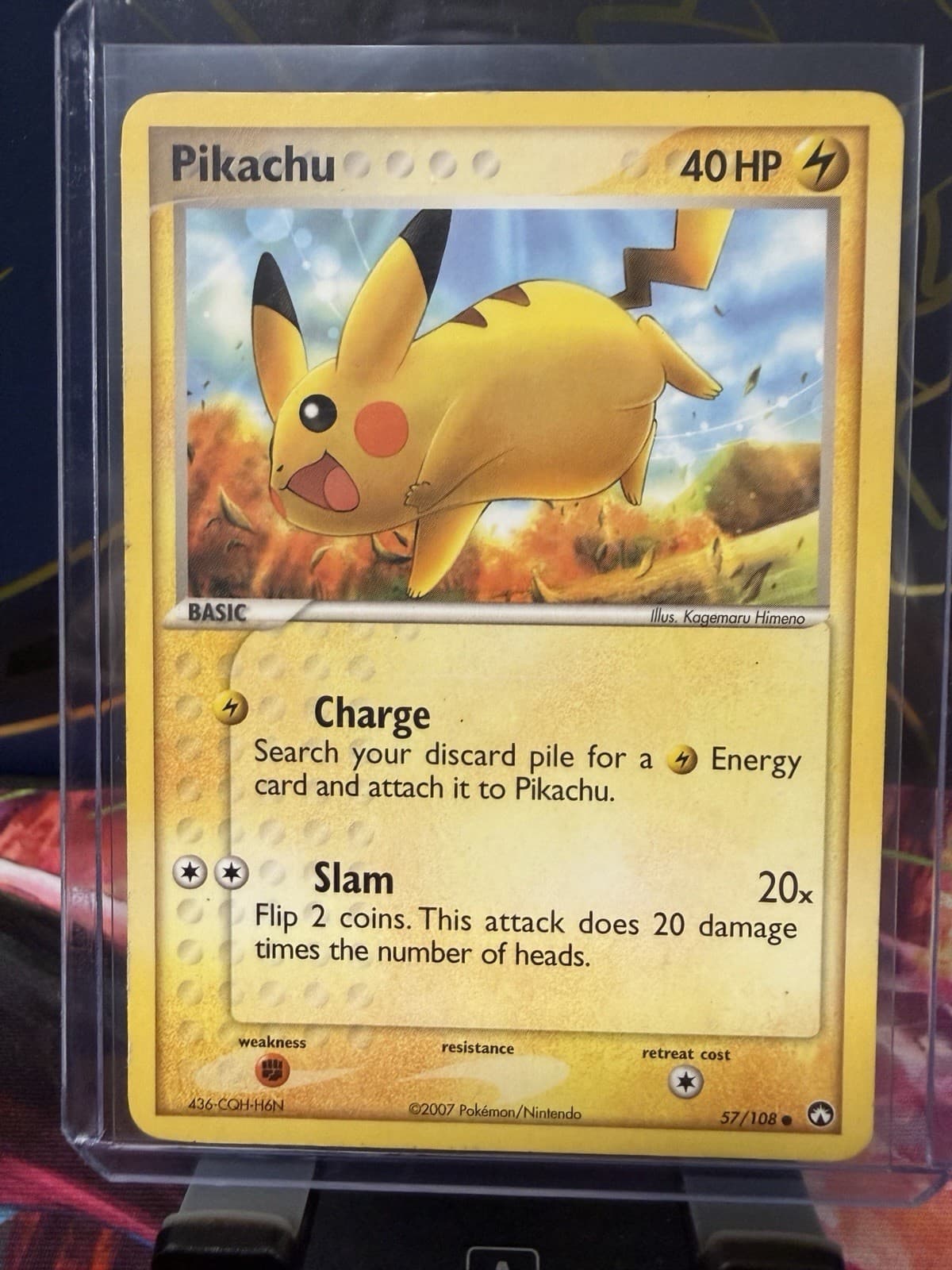 Pikachu 57/108 Ex Power Keepers Non Holo Pokemon Card LP 2007
