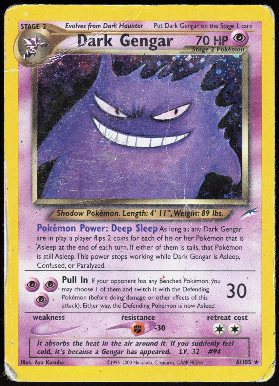 Dark Gengar - 6/105 - Pokemon Neo Destiny Unlimited Holo Rare Card WOTC HP