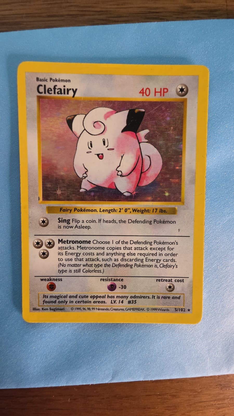 Clefairy 5/102 Base Set (Shadowless) Holo
