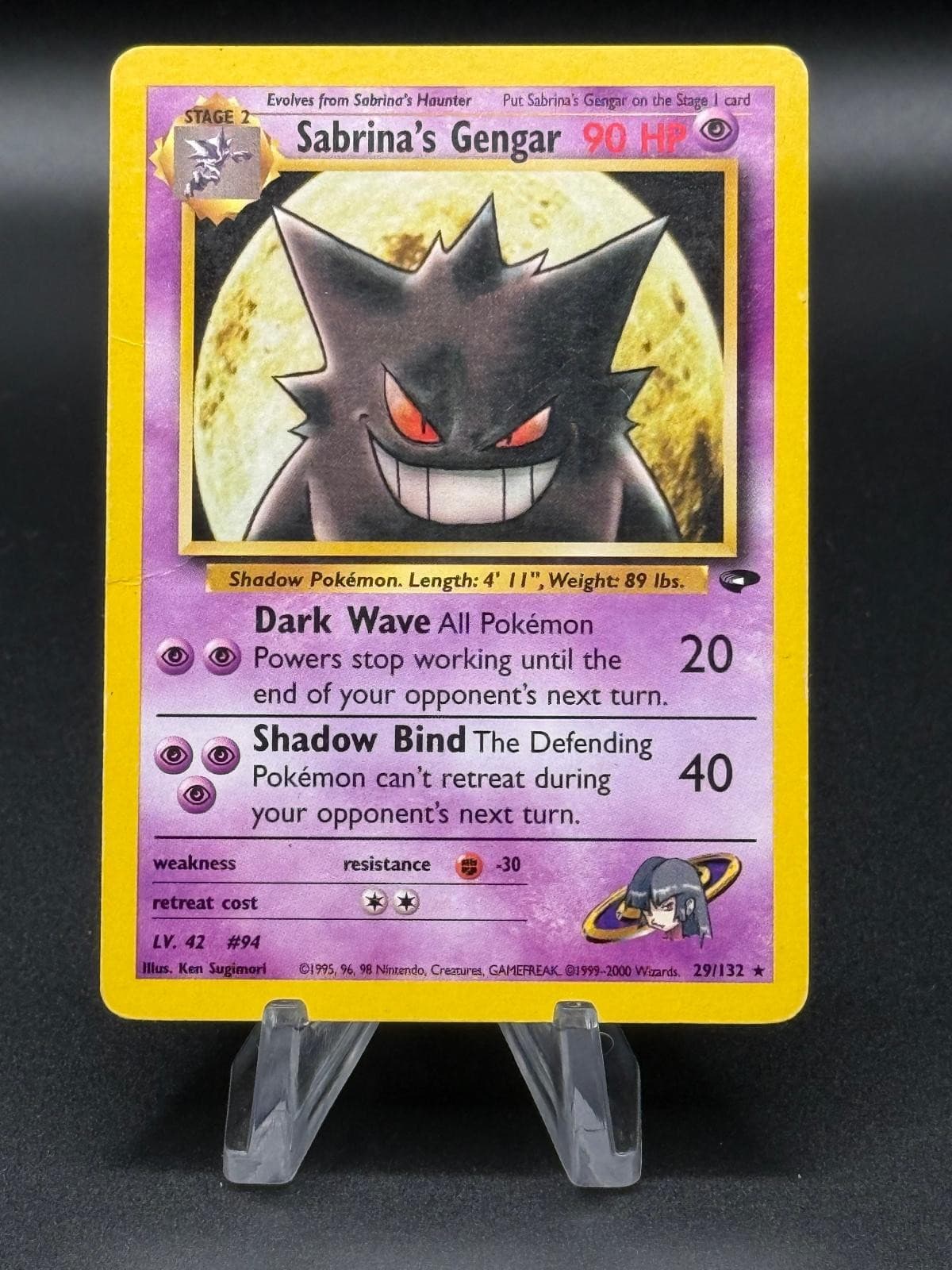 Sabrina's Gengar 29/132 Rare Gym Challenge Pokemon Unlimited Moderately Played