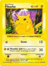 Pikachu (Red Cheeks) - 58/102 - Pokemon Base Set Shadowless Card WOTC NM