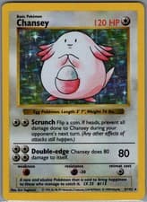 Chansey Holo Rare Unlimited Base Set (Shadowless) 003/102 NM