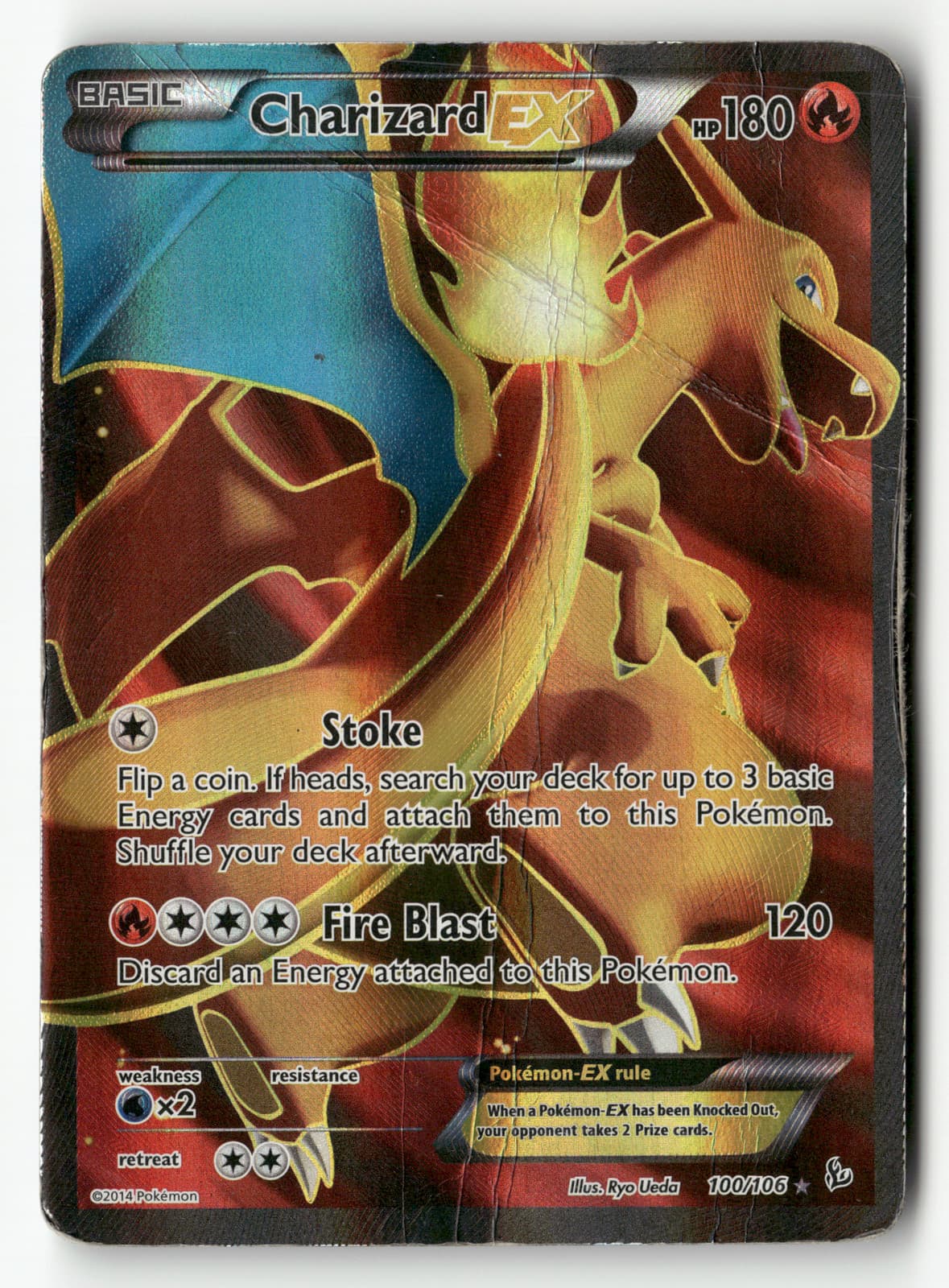 Charizard EX (100 Full Art) Holo XY - Flashfire 100/106 HP Pokémon TCG