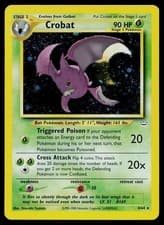 Pokemon Card Neo Revelation Crobat 4/64 Unlimited Holo Rare Double Holo Error