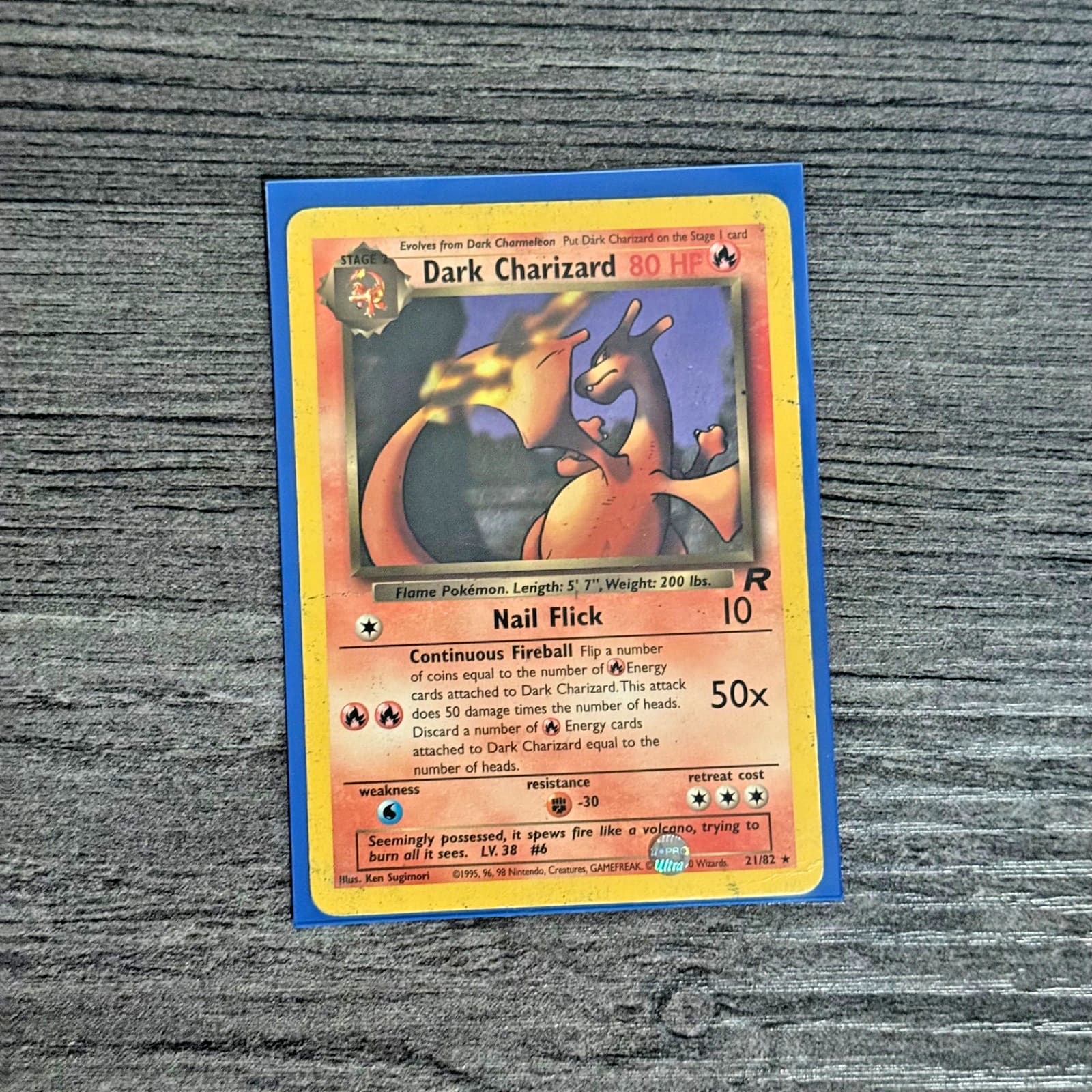1st edition Dark Charizard 21/82 Team Rocket Regular non-holo Pokemon card Rare