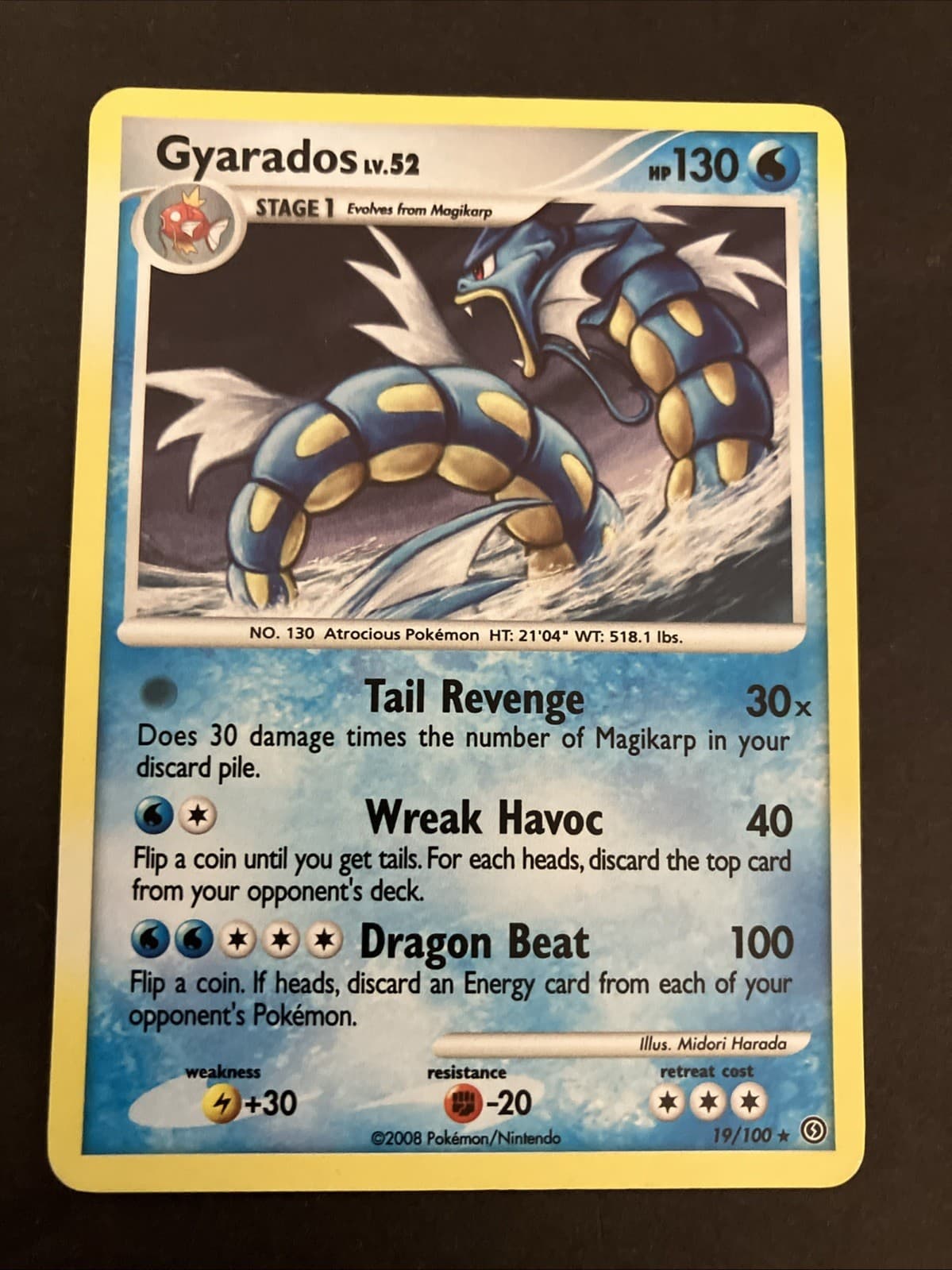 Pokemon Gyarados Stormfront Non Holo Rare 19/100 Lightly Played