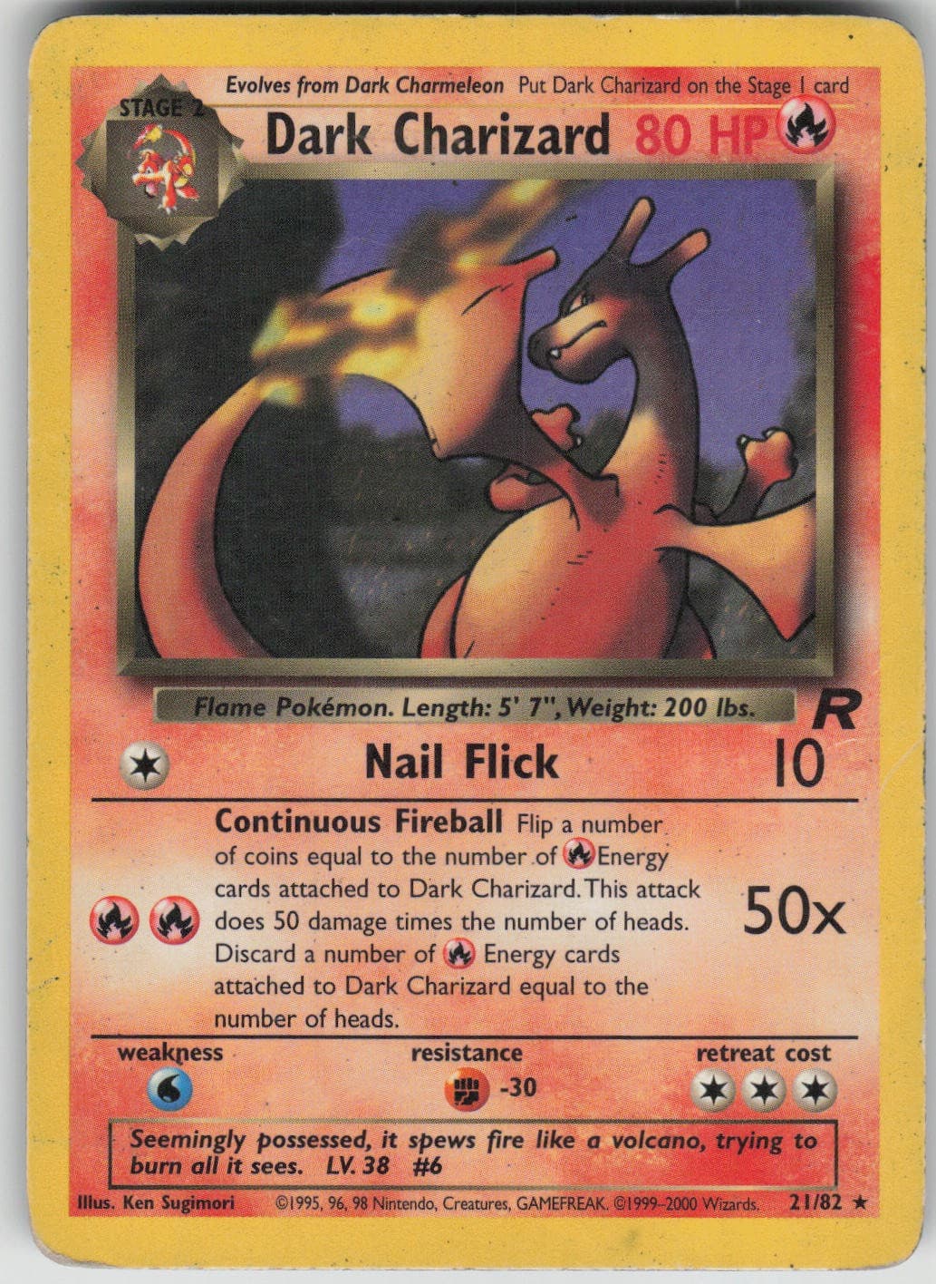 Pokemon TCG Dark Charizard (21) Rare Team Rocket 21/82