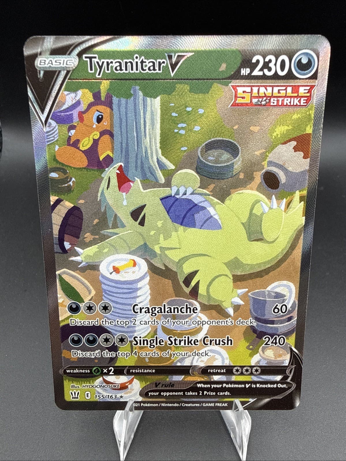 Tyranitar V (Alternate Full Art) 155/163 Swsh05: Battle Styles Holo English NM