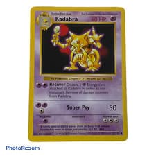 π Pokemon Kadabra 32/102 BASE SET CCG GAME 1999 SHADOWLESS NEAR MINT CCG CARD