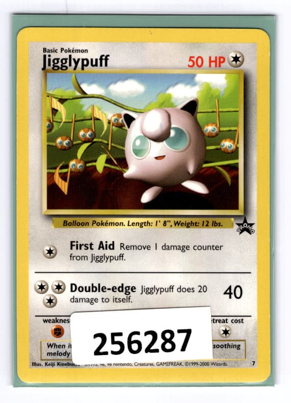 (256287) JIGGLYPUFF Pokemon WOTC Black Star Promo Card # 7 from First Movie CD
