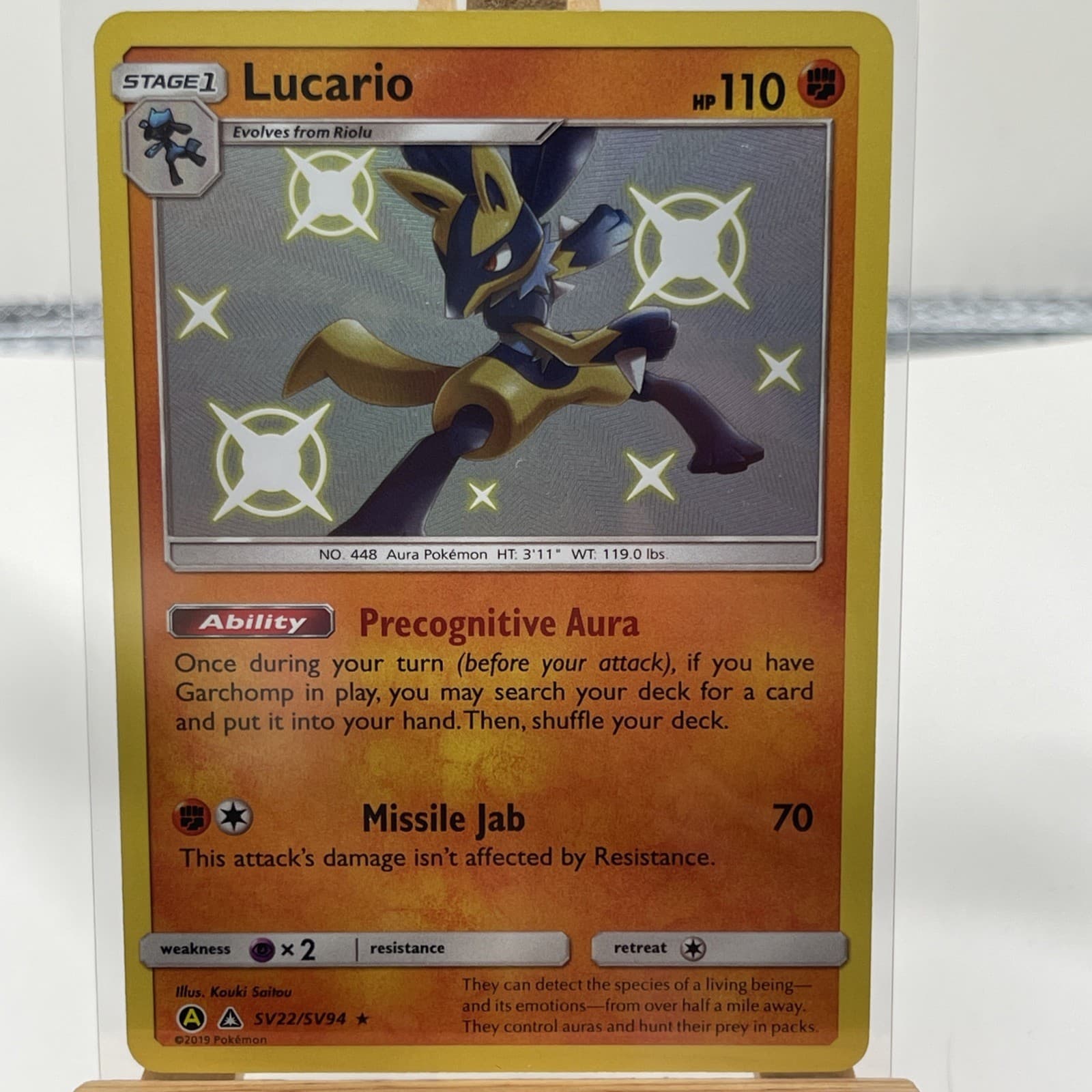 Lucario SV22/SV94 Hidden Fates: Shiny Vault Holo NM Pokemon Card