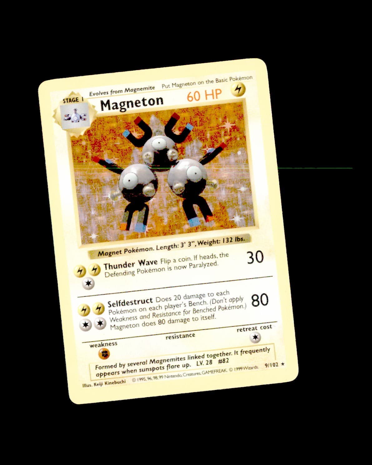 HP Base Set (Shadowless) Unlimited Holo Magneton 009/102