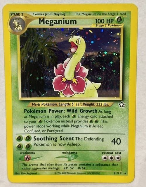 2000 Pokémon Neo Genesis Meganium Holo 11/111 WOTC Rare LP