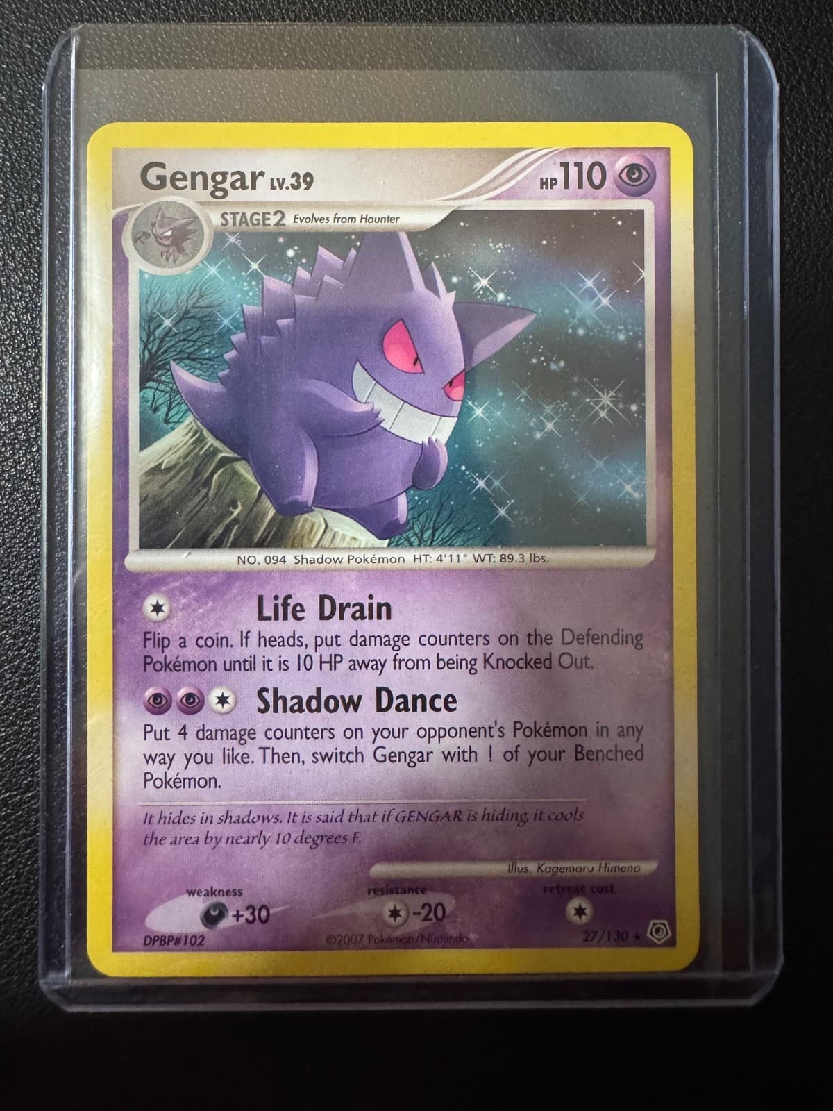 Nintendo Pokémon TCG Gengar 27/130 Diamond and Pearl Rare Eng 2007