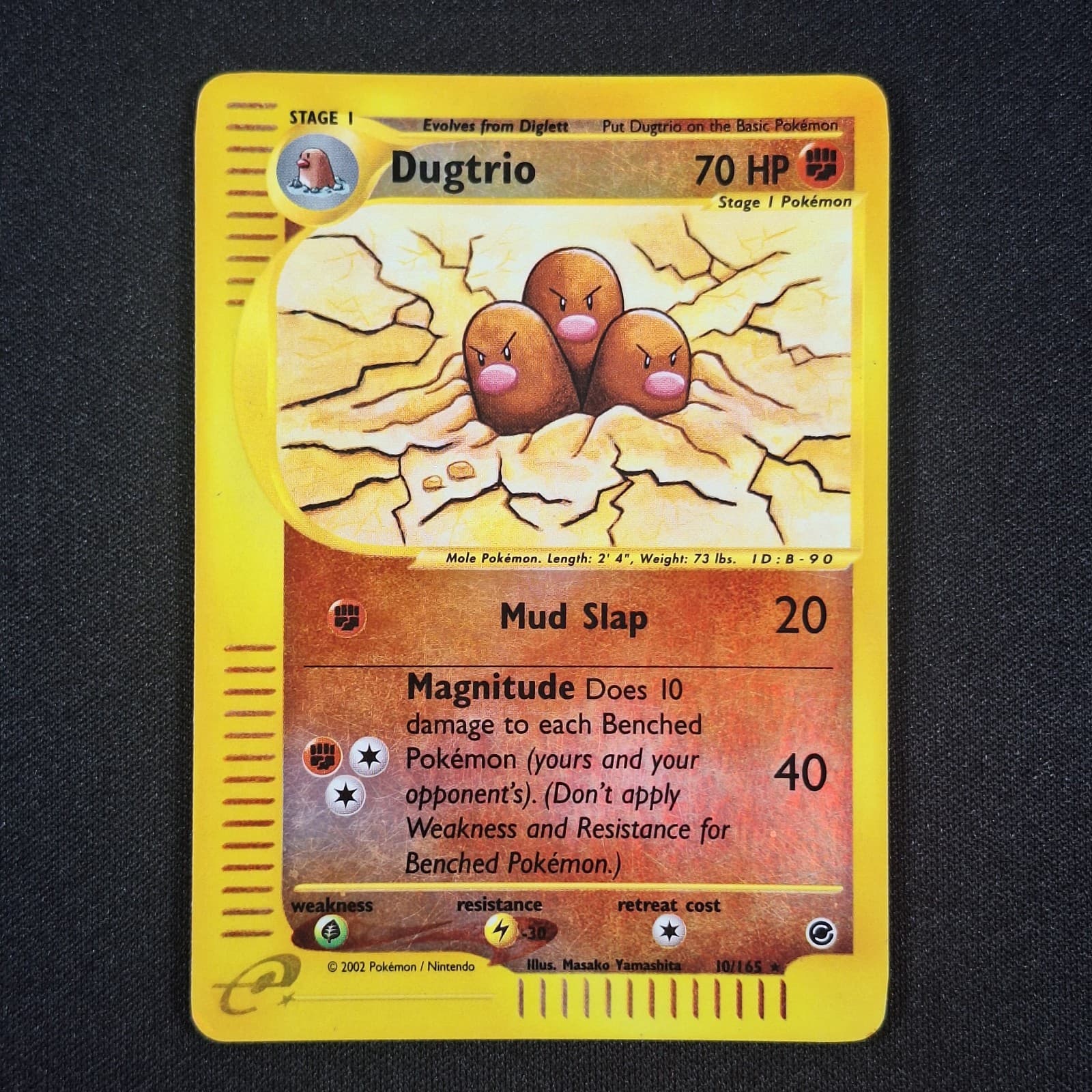 Pokemon TCG Expedition Base Set Dugtrio Reverse Holo 10/165 E-Reader MP VG 2002
