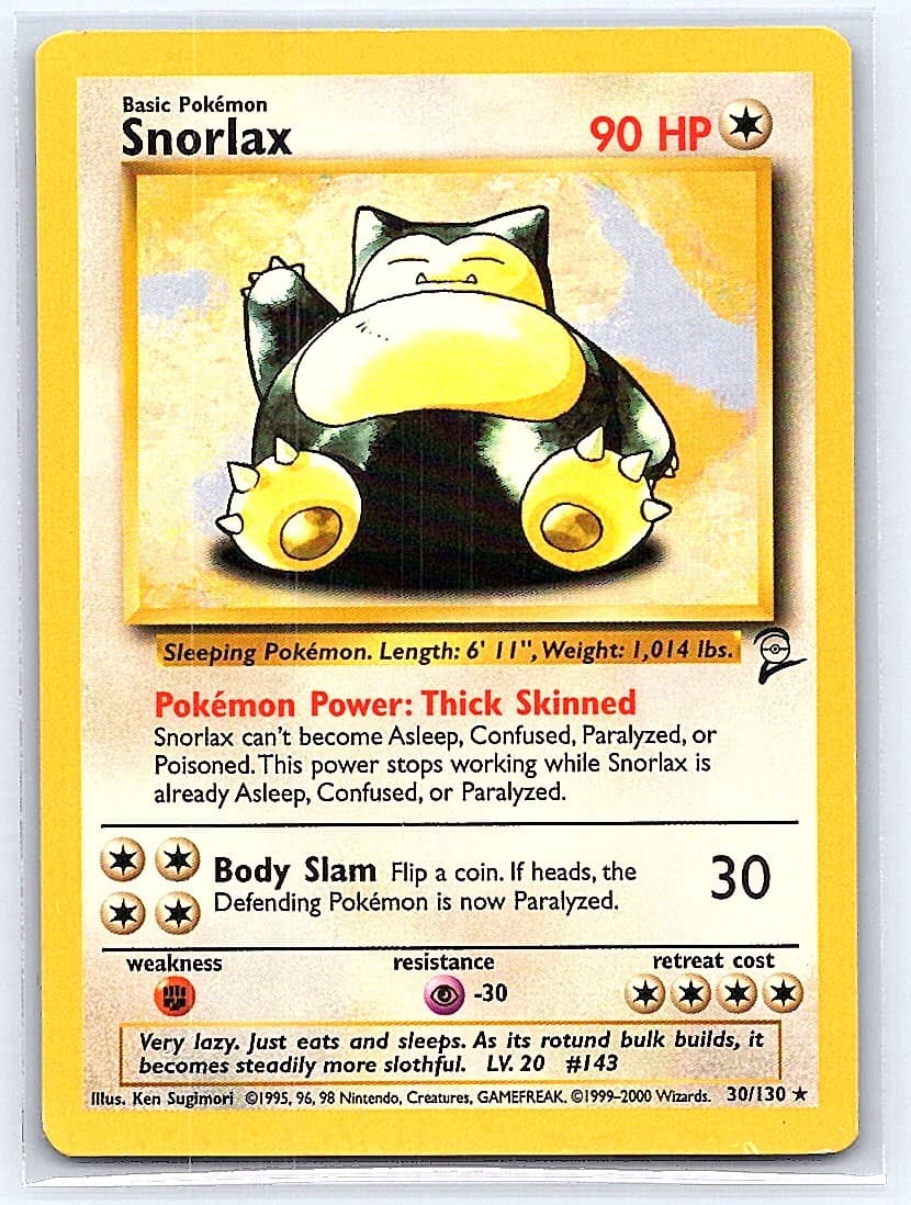 Snorlax Rare Base Set 2 030/130 LP
