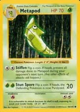 Metapod Unlimited Common Base Set (Shadowless) 054/102 NM