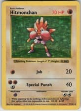 Pokemon TCG Hitmonchan Holo Rare Base Set (Shadowless) 007/102