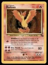 Moltres 12/62 Holo Fossil Pokemon Card Unlimited Holo