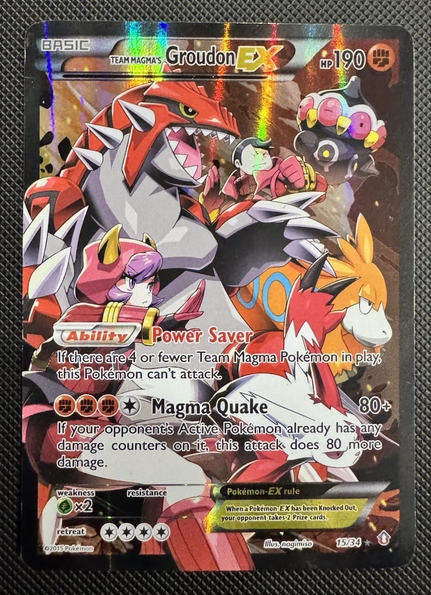 Pokémon TCG: Team Magma's Groudon EX Ultra Rare 15/34 Double Crisis
