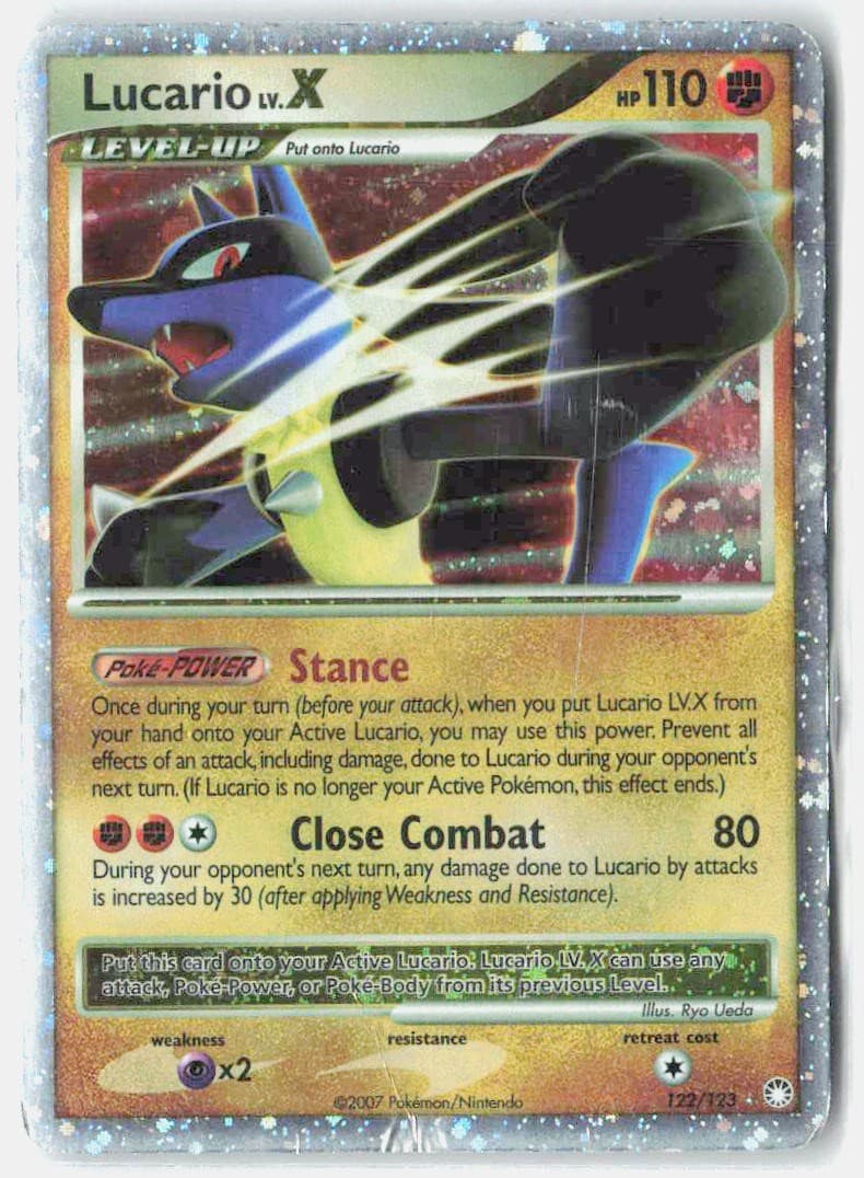 Lucario LV.X Holo Mysterious Treasures 122/123 HP