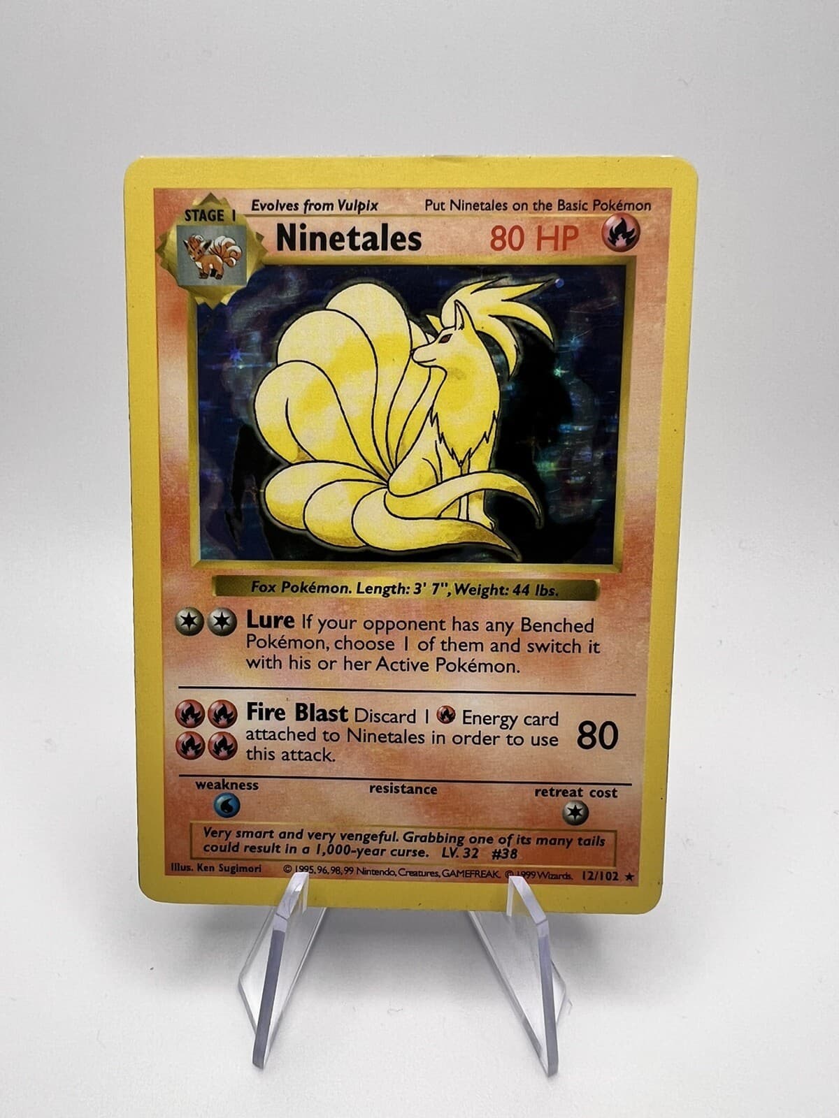 Ninetales Base Set 12/102 Holo Shadowless Holo Rare Pokémon