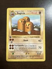 Dugtrio 019/102 Base Set 1st Edition Shadowless DMG (crease)