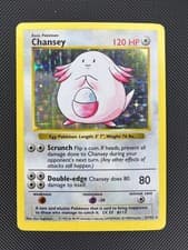Chansey Base Set Shadowless Holo Rare Pokemon MP 3/102
