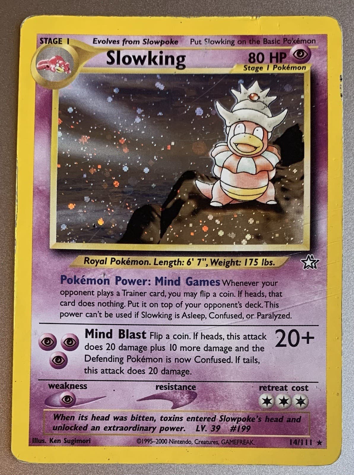 Pokémon TCG Slowking Neo Genesis 14/111 Holo Rare Unlimited English 2000 WOTC HP