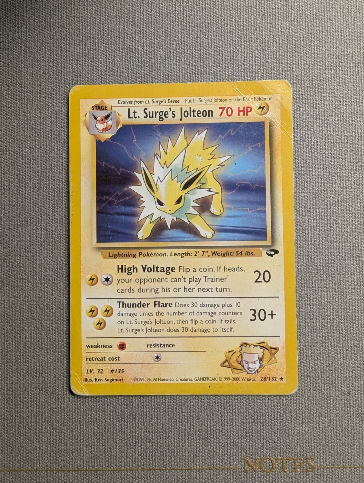 Lt. Surge's Jolteon Gym Challenge 28/132 Regular Rare