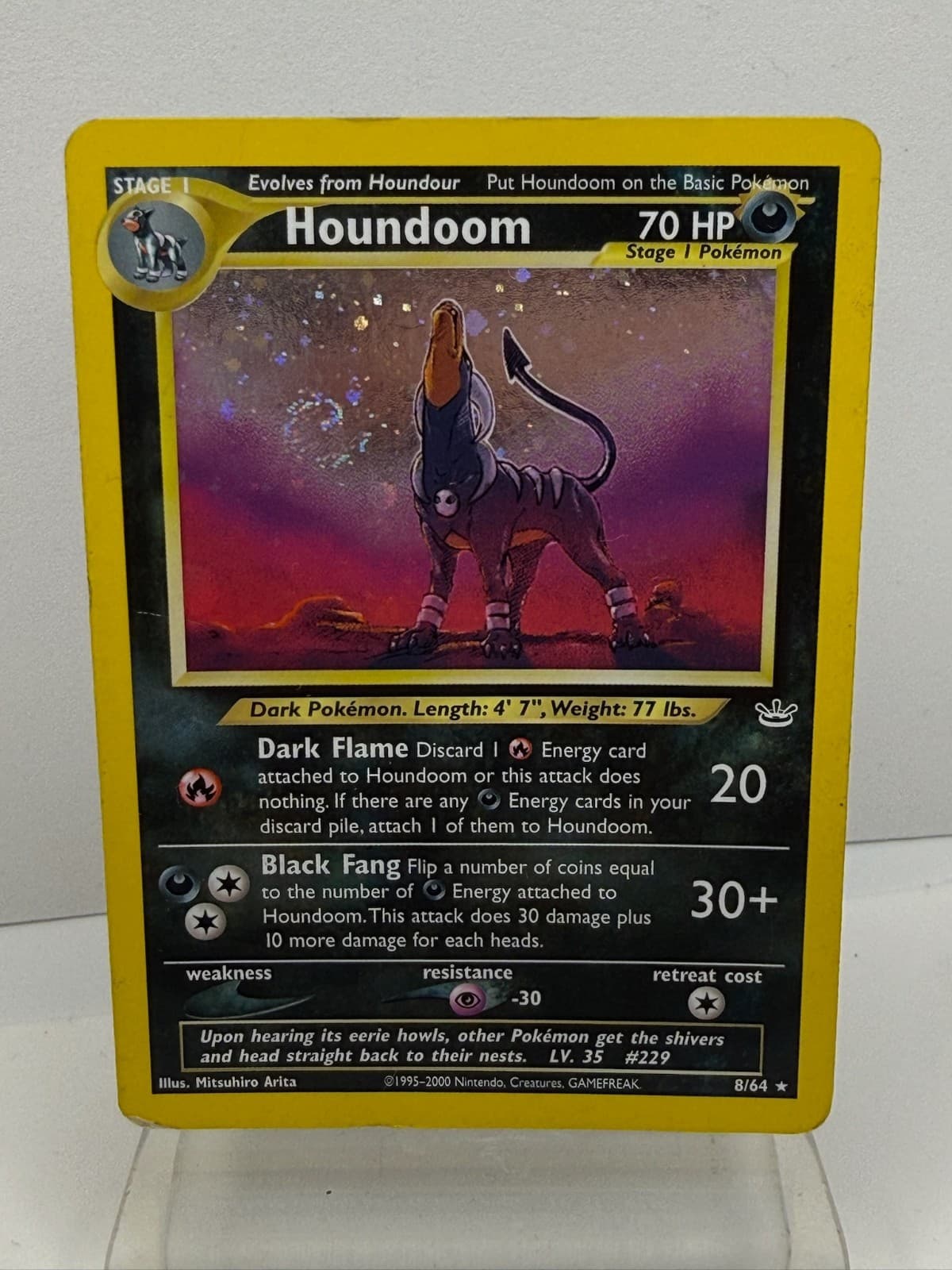 Houndoom Neo Revelation Holo 8/64 WotC Pokemon Card HP SWIRL