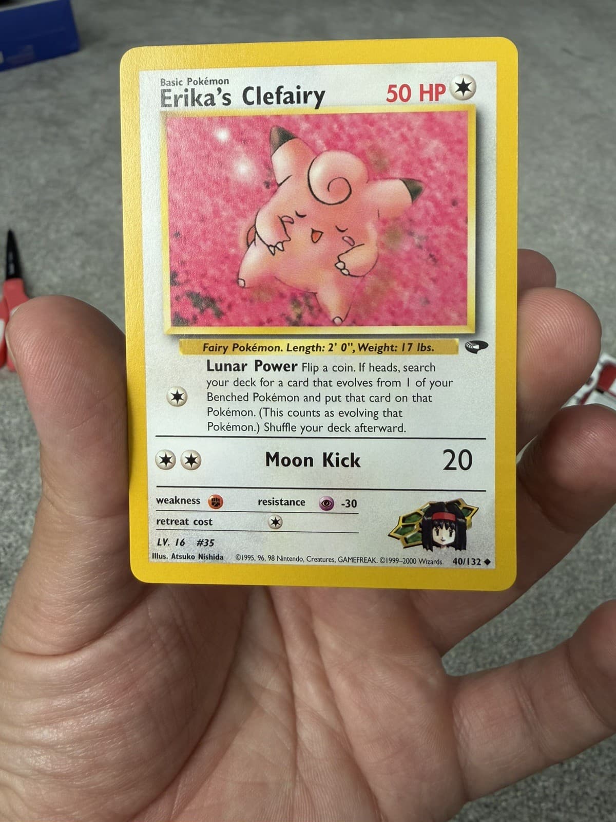 Pokemon Erika's Clefairy 40/132 Gym Challenge Regular Trading Card LP