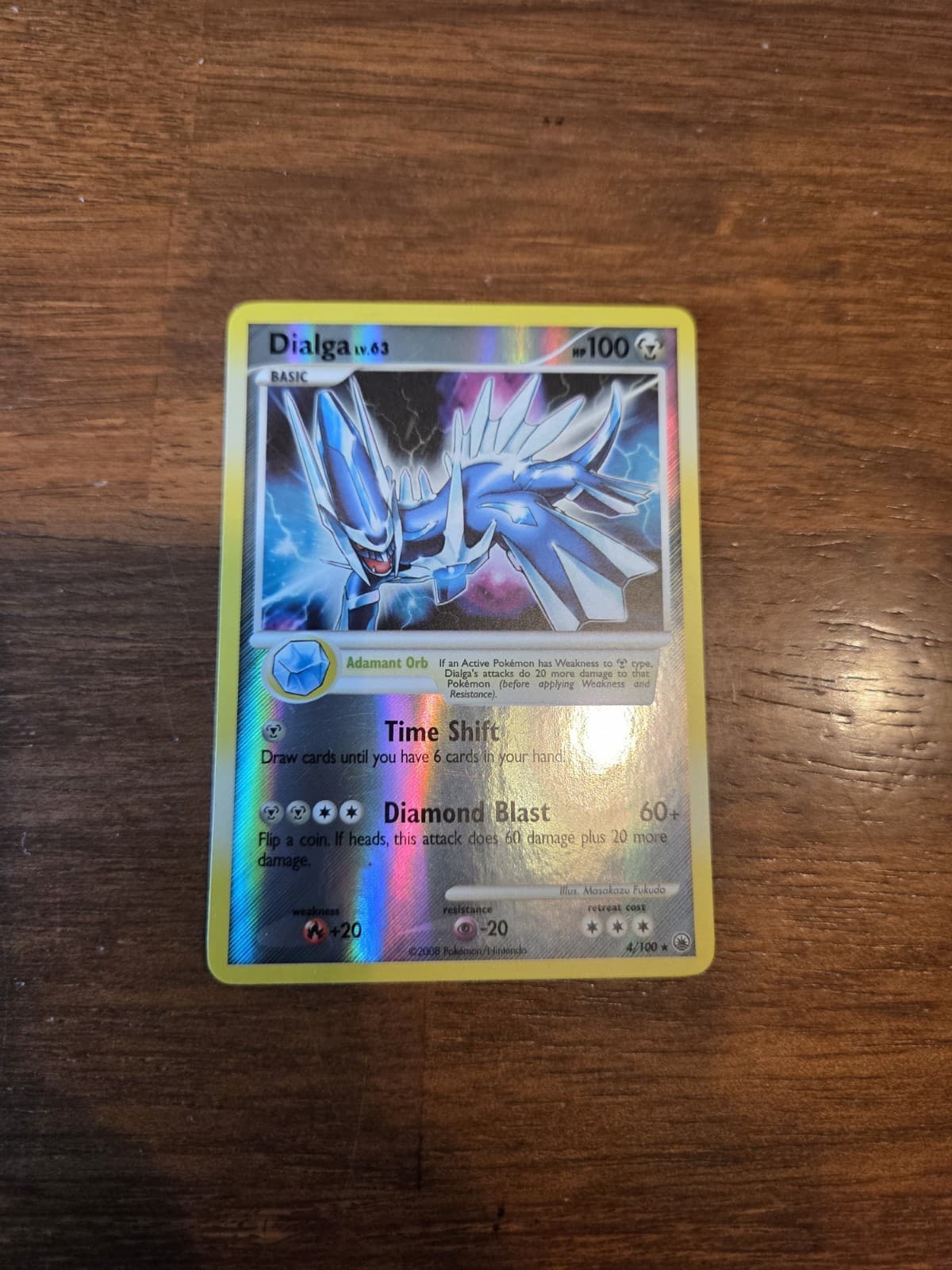Dialga Lv.63 Majestic Dawn Reverse Holo LP Pokemon 4/100