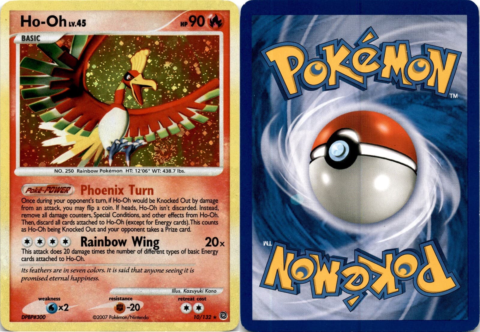 2007 Pokemon, Secret Wonders, #10/132 Ho-Oh, Holo Rare