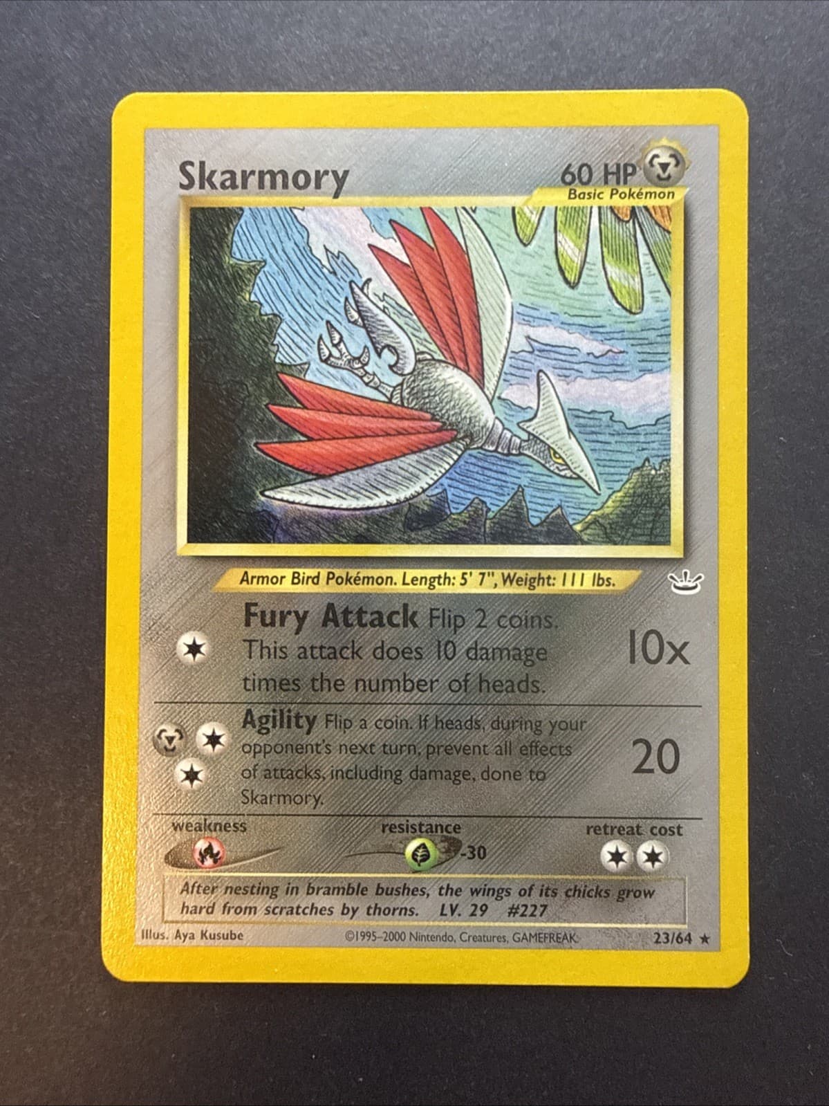 2001 Pokemon - Skarmory #23/64 - Neo Revelation Unlimited - Rare