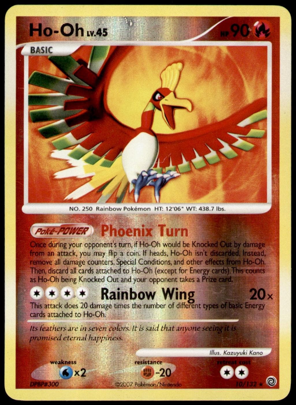 Ho-Oh 10/132 Rare Secret Wonders Pokemon Reverse Holo Lightly Played