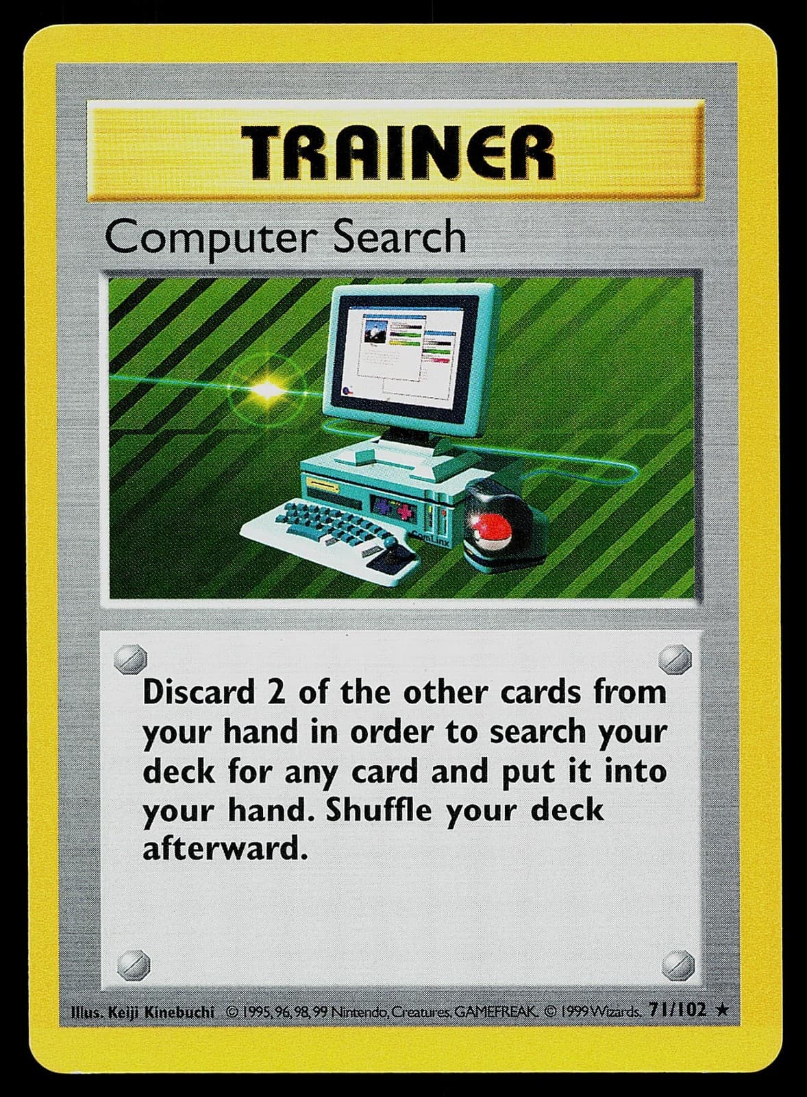 Pokemon Card Base Set Shadowless Computer Search 71/102 Unlimited Rare