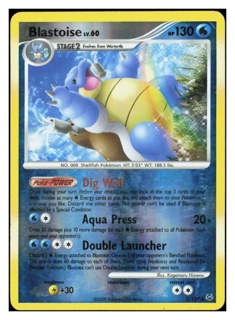 Blastoise Reverse Holo Holo Rare Platinum 2/127 LP M010