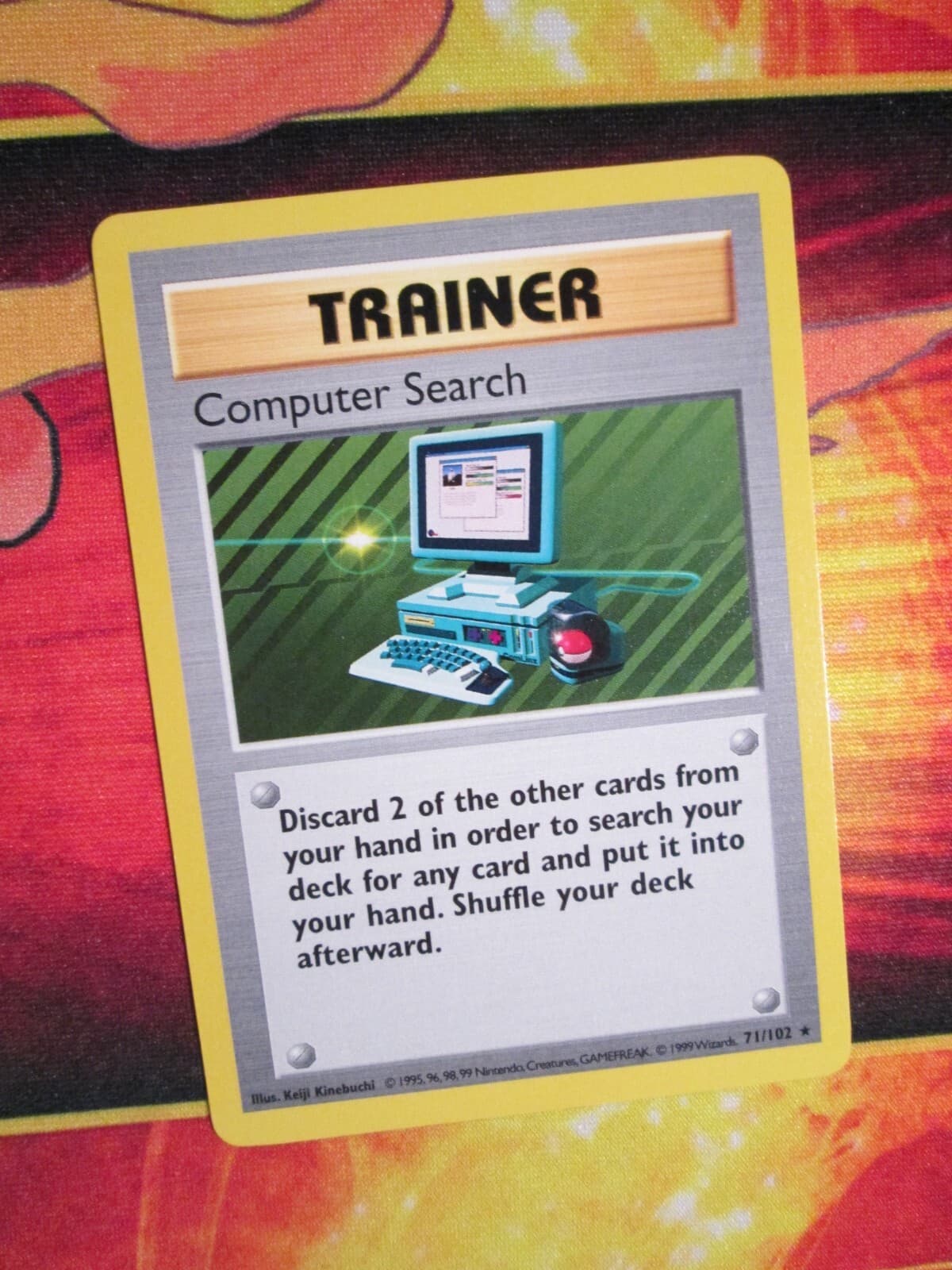 MP (Shadowless) Pokemon COMPUTER SEARCH Card BASE Set 71/102 Non-Holo Rare Playd