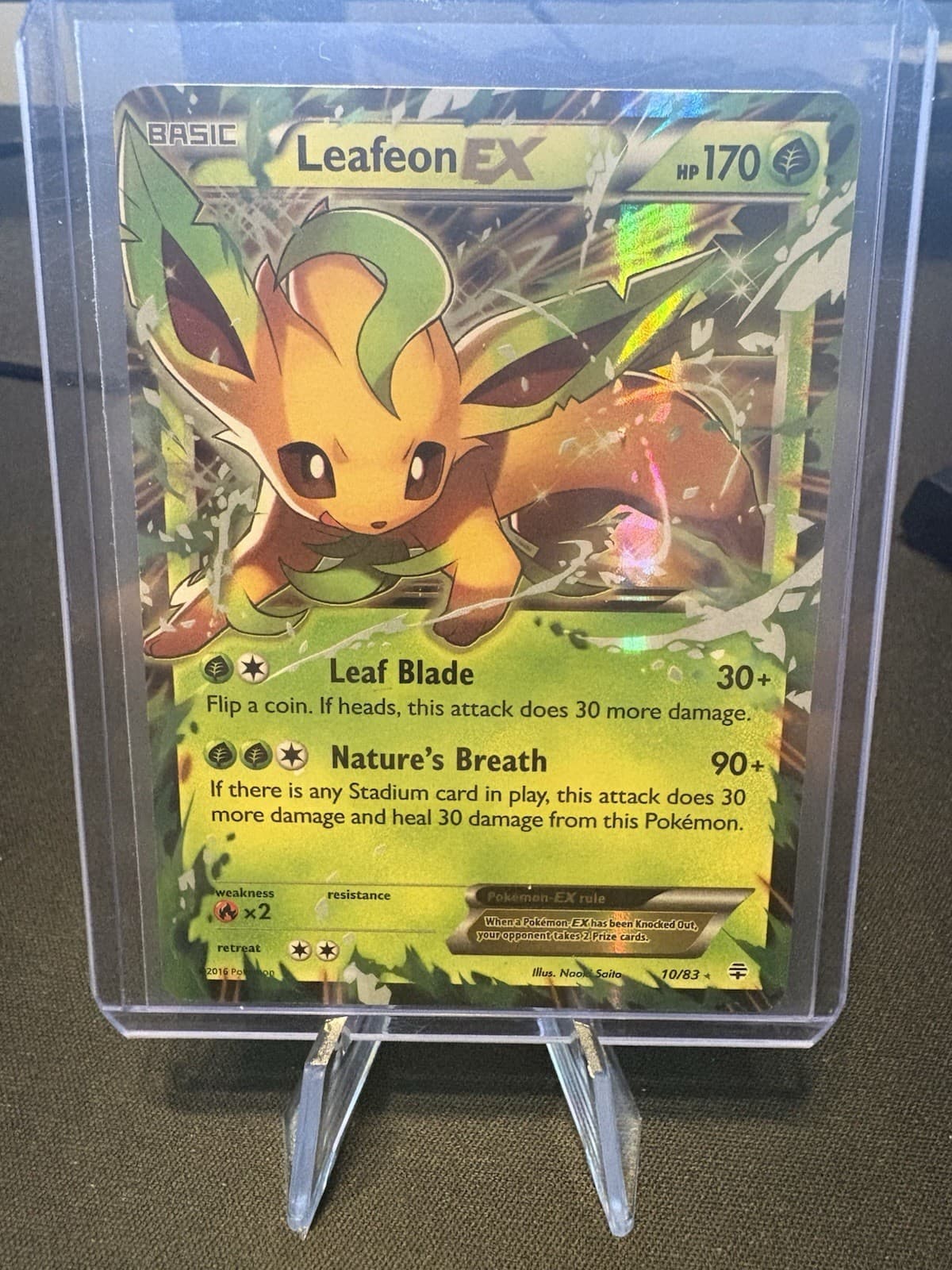 Pokemon Leafeon EX 10/83 Generations Ultra Rare Card 2016 Edition