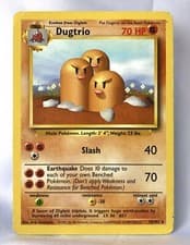 Dugtrio 19/102 Rare 1st EDITION Base Set Shadowless Pokemon Card