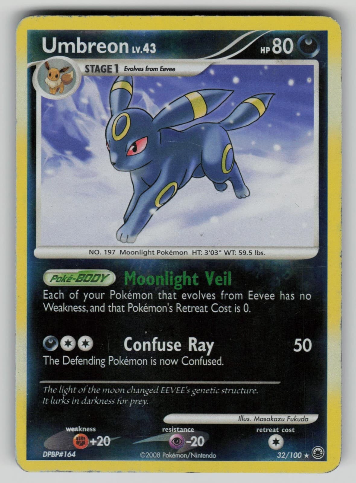 Umbreon 32/100 Majestic Dawn Pokemon Reverse Holo MP