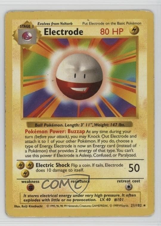 Electrode Shadowless Pokemon Base Set #21 1999
