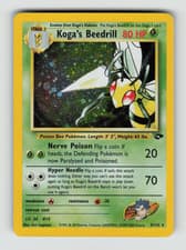 Gym Challenge 9/132 Koga's Beedrill Unlimited Holo Rare LP * SWIRL *