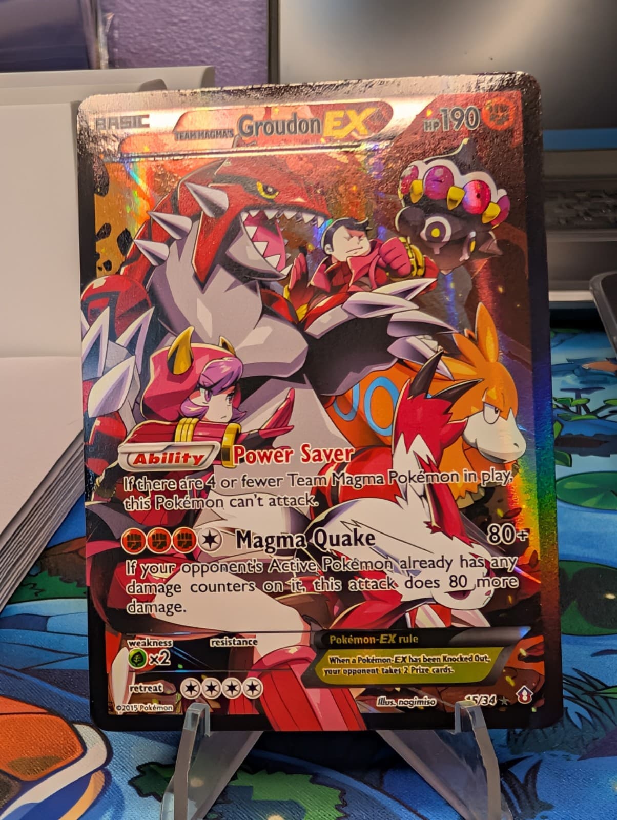 Team Magma's Groudon EX 15/34 Double Crisis Holo LP
