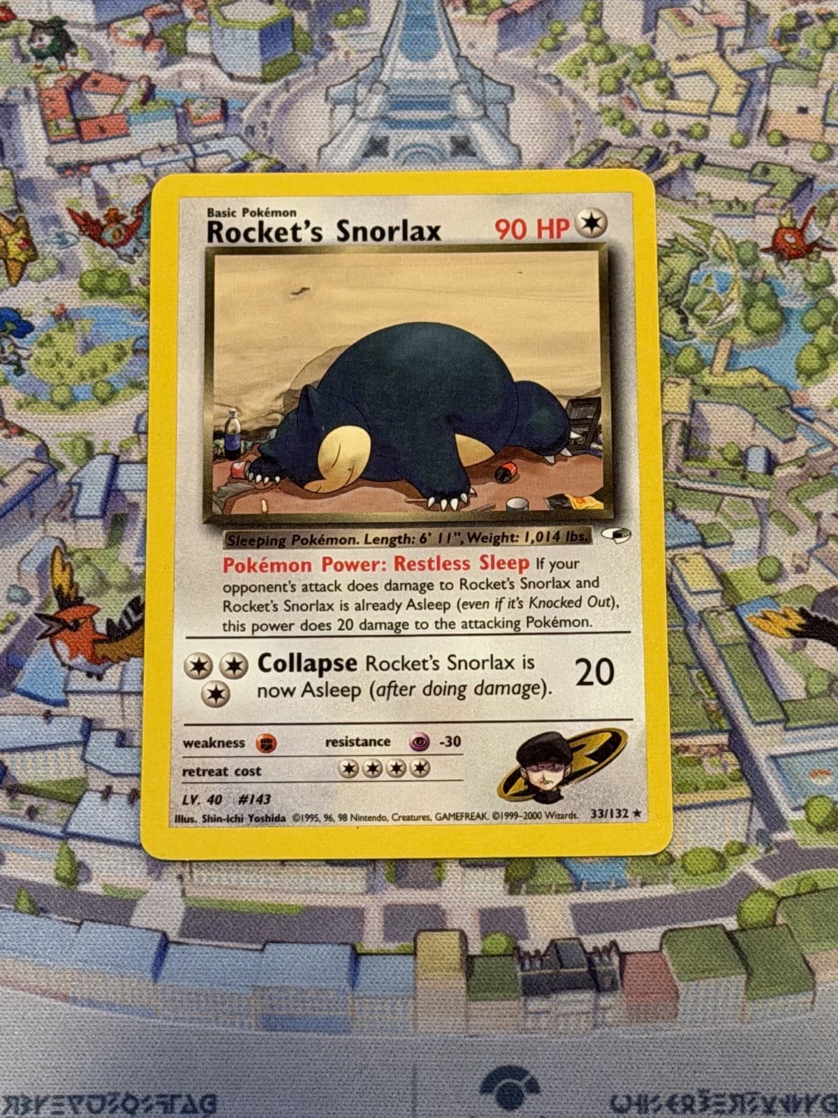 Pokemon TCG Rocket's Snorlax 2000 Gym Heroes 33/132 Rare Ungraded LP EX Card