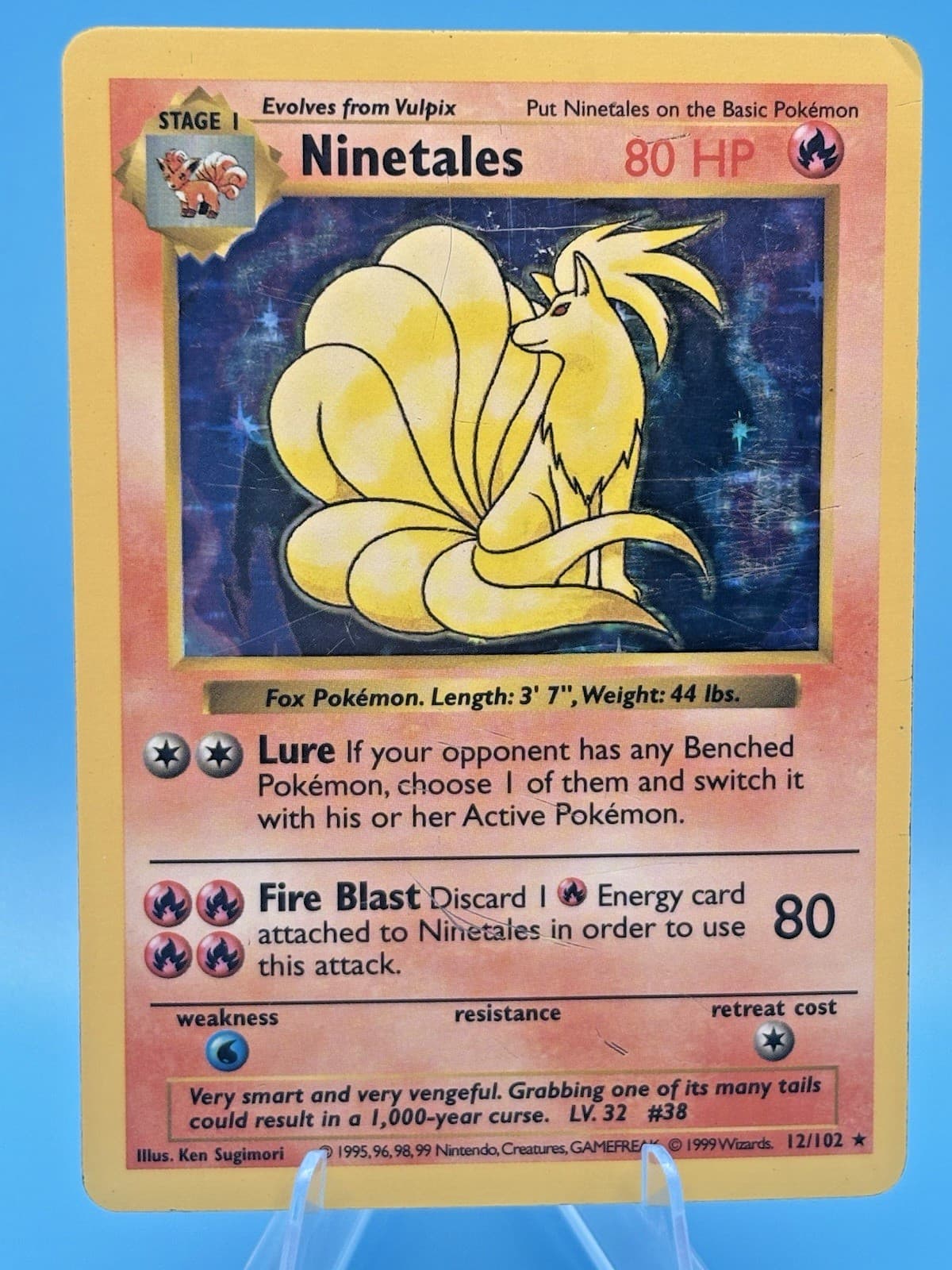 Ninetales 012/102 Base Set (Shadowless) Holo